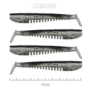 Shad Nevis Impulse 10cm 4/pac Argintiu-Sclipici