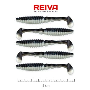 Shad Reiva Zander Power 8cm 5buc/pac. Negru-Argintiu