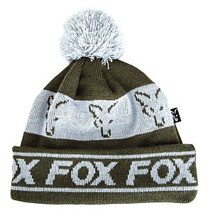 Caciula Fox Bobble Green Silver