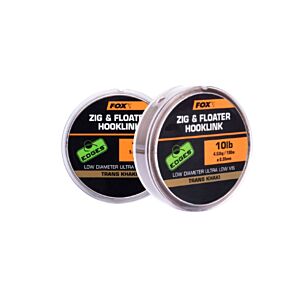 Fir Monofilament Fox Zig Floater Hooklink Trans Khaki 100m